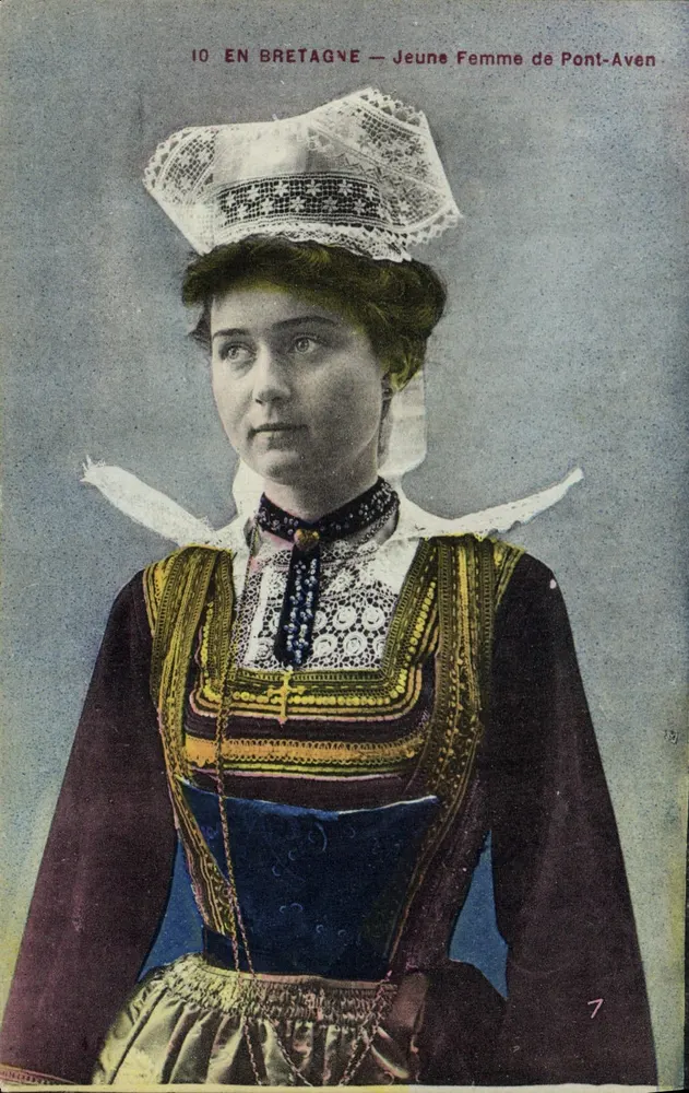 Junge Frau aus Pont-Aven — Bretagne — F. Chapeau, Nantes - Vorderseite