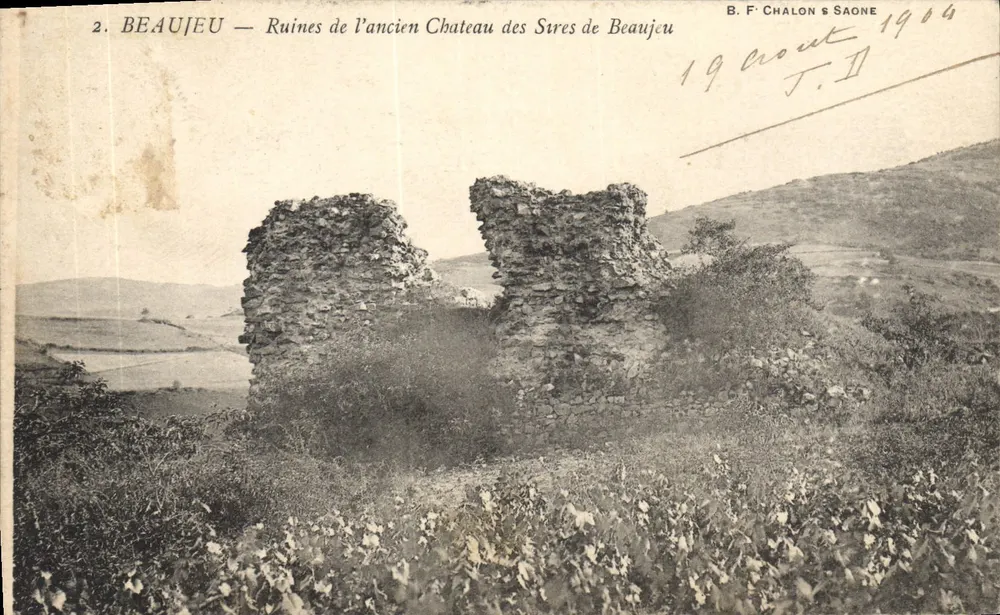 Beaujeu — Ruinen des alten Château des Sires de Beaujeu — B. F. Chalon & Saone, Nr. 2 - Vorderseite