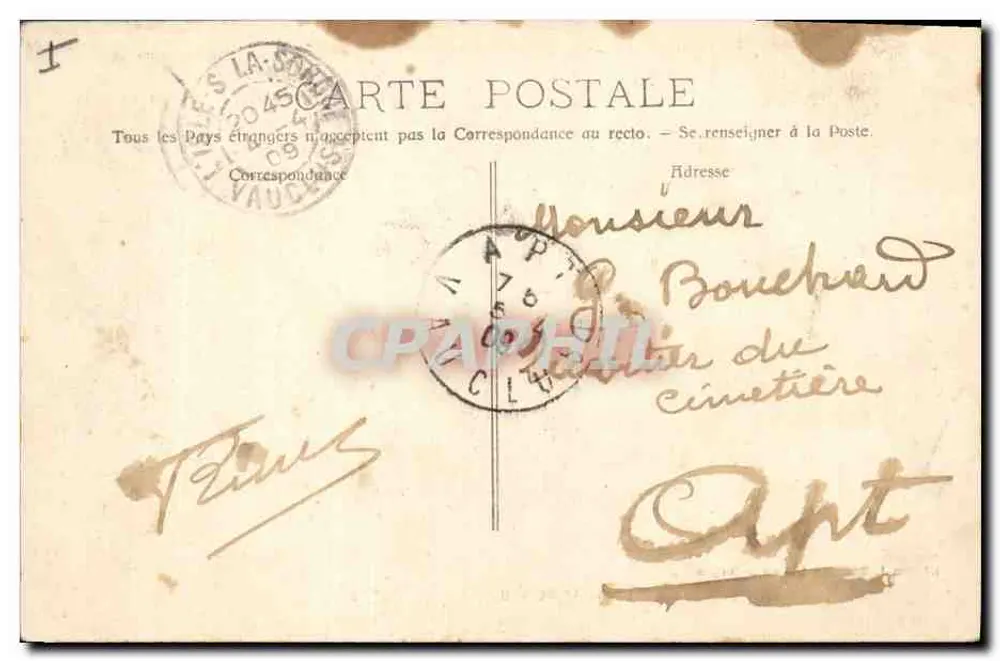 Fontaine de Vaucluse - Il Gouffre — Edizione J. Bascou - L'Isle-sur-Sorgue - Verso