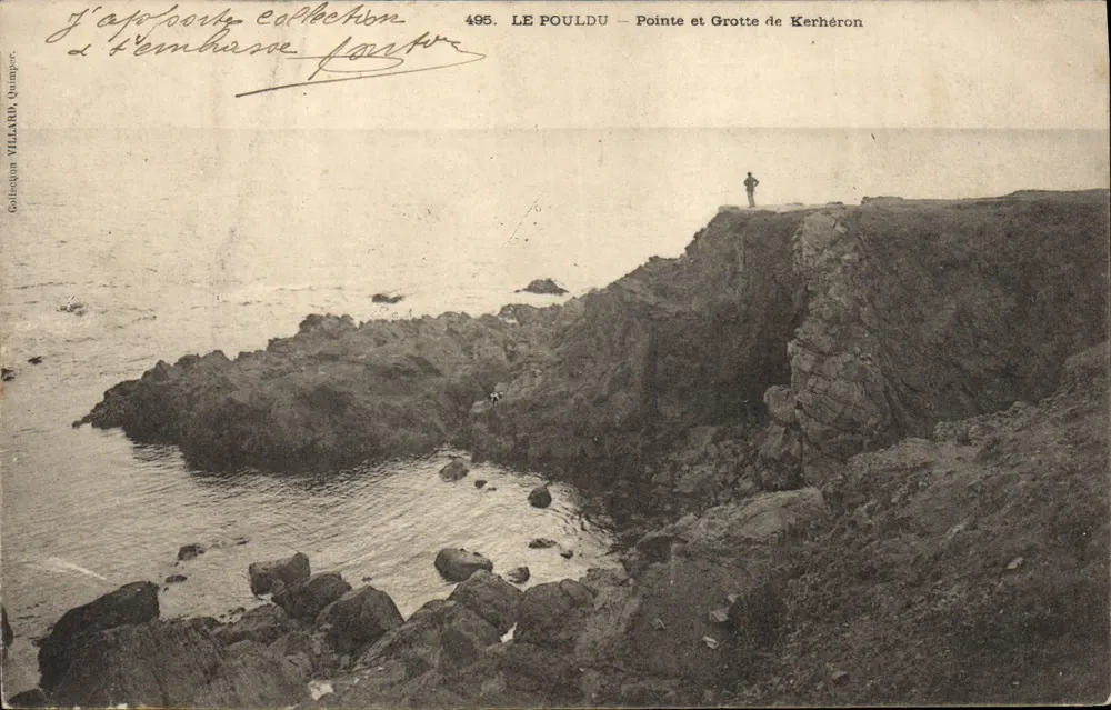 Le Pouldu — Ponta e Gruta de Kerhérón — Editor Villarru, n° 495 - Frente