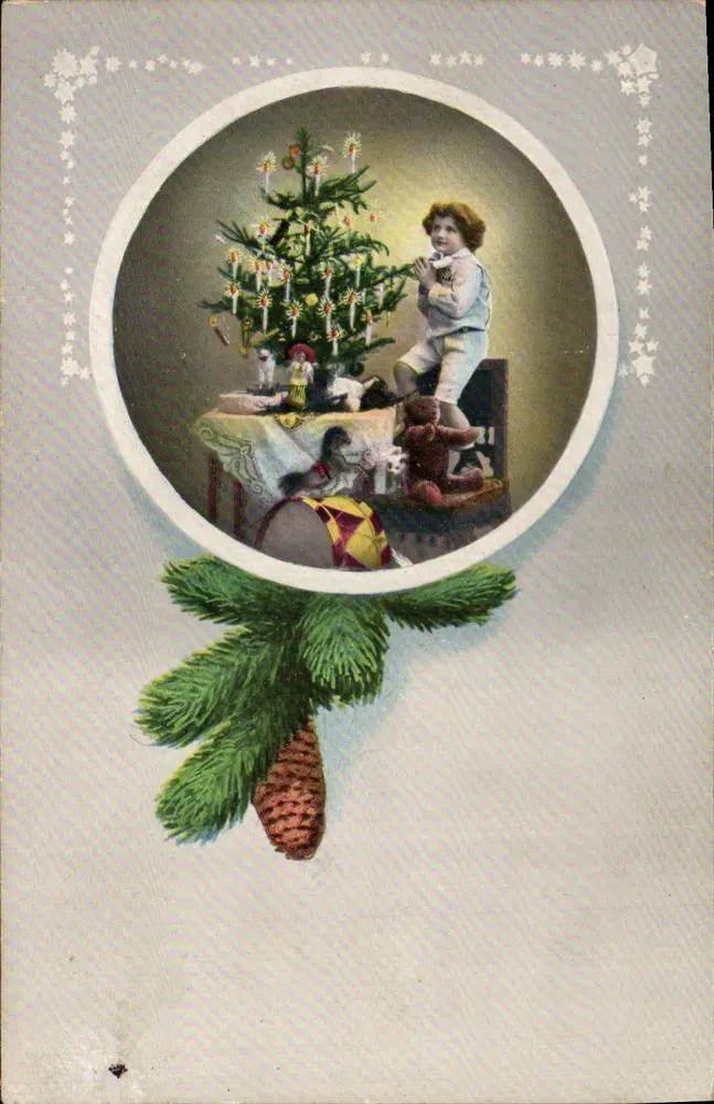 Kind neben einem Weihnachtsbaum — anonymer Verlag, Nr. 5054 - Vorderseite