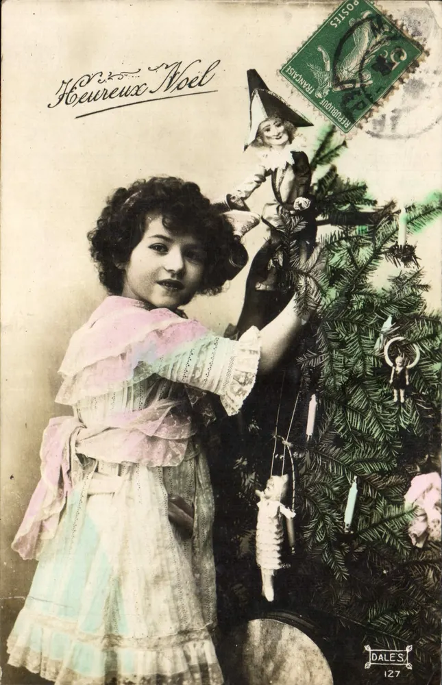 Mädchen, das einen Weihnachtsbaum dekoriert — DALES 127 — Französische Republik - Vorderseite