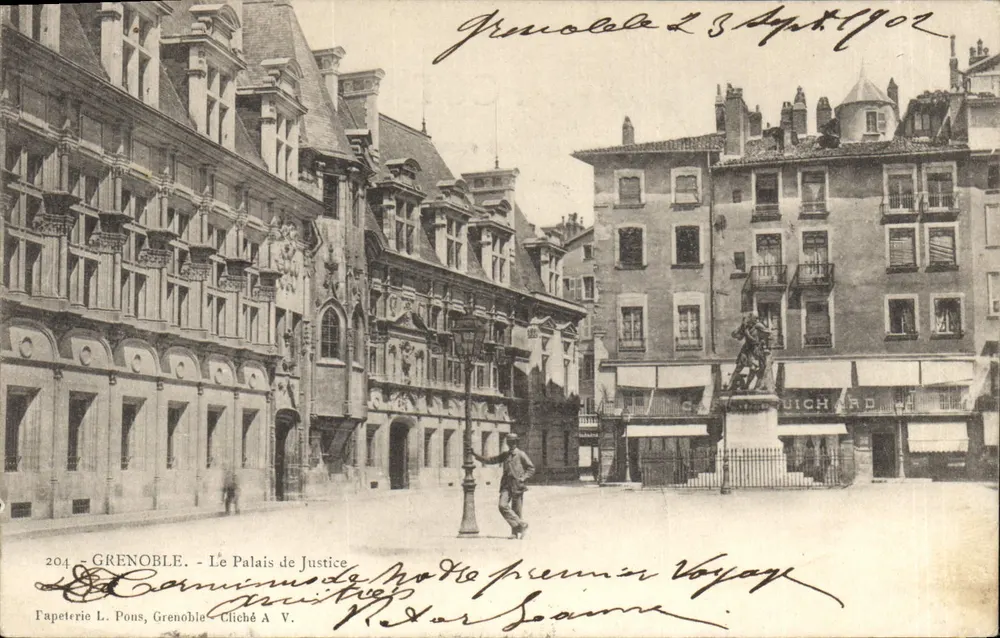 Grenoble — O Palácio de Justiça — Papeterie L. Pons, Grenoble - Frente
