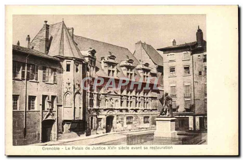 Grenoble - Das Palais de Justice im 16. Jahrhundert vor der Restauration — Papeterie des Alpes, Eug. Robert, Grenoble - Vorderseite