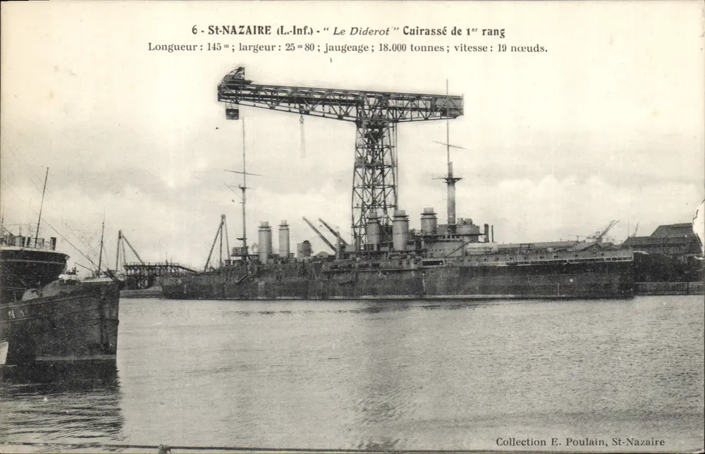 St-Nazaire — Der Diderot, Panzerkreuzer der ersten Klasse — Sammlung E. Poulain, St-Nazaire - Vorderseite