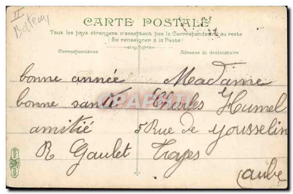 Le Dupetit-Thouars, Kreuzer der ersten Klasse — L.V. & Cie — Nr. 3179 - Rückseite