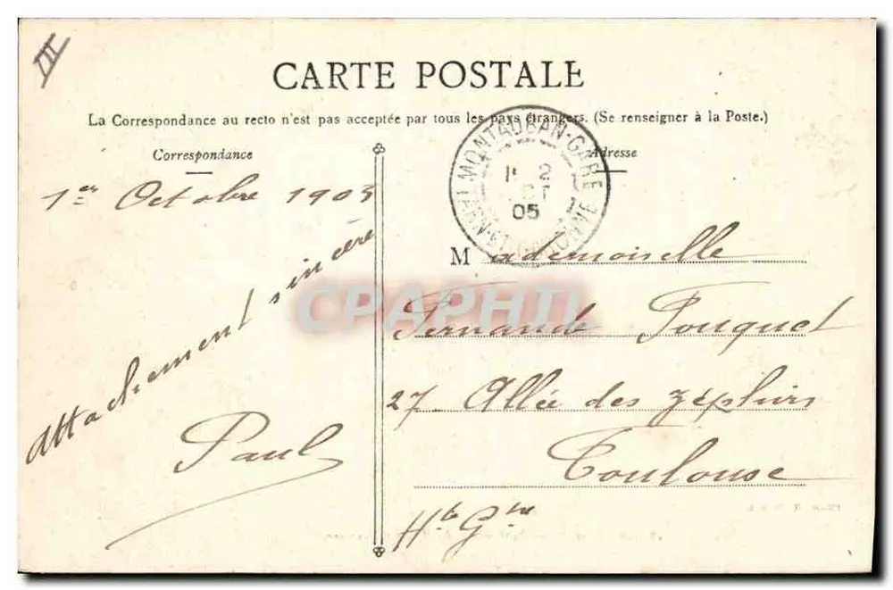 Montauban — Präfektur von Tarn-et-Garonne — Foto E. Gimet - Rückseite