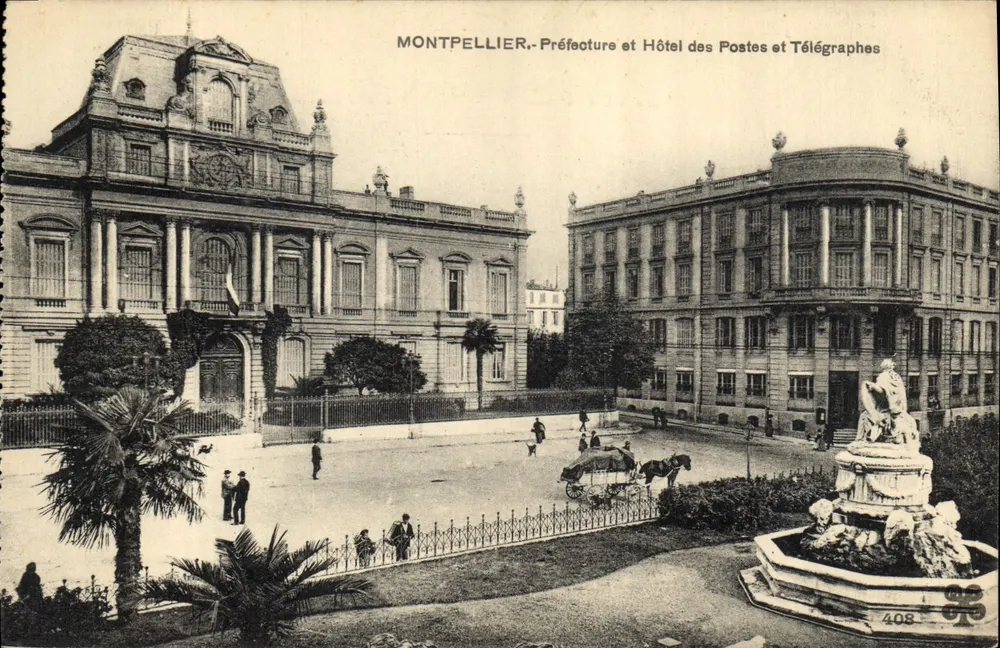 Montpellier - Präfektur und Post- und Telegraphenamt — Seriennummer 408 - Vorderseite