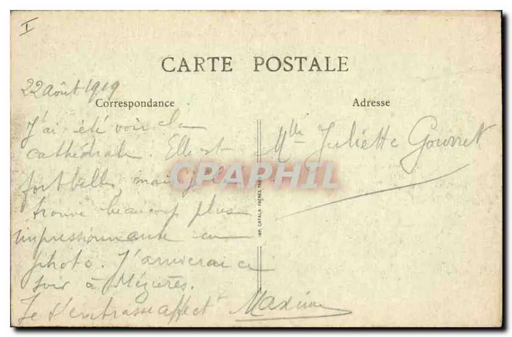 Reims. Avenida da Estação — ruínas após a guerra — editor P.E. n°8 - Verso