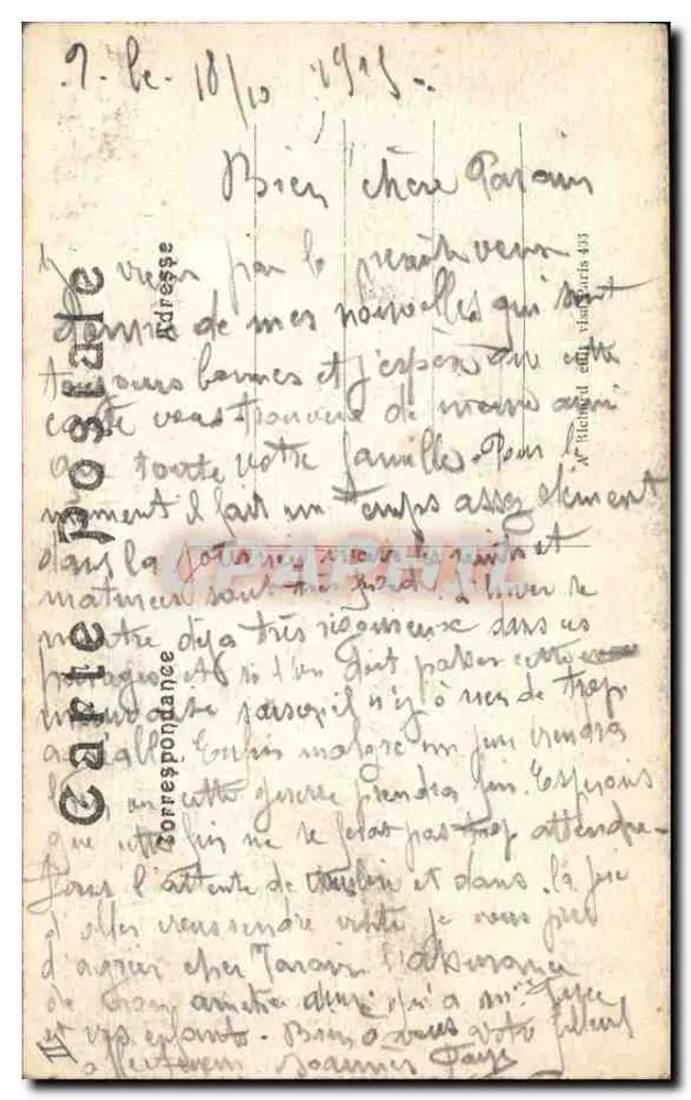 L'Alsace reconquise - L'Église d'Aspach-le-Haut bombardée par les Allemands — A.R. n°406 - Rückseite