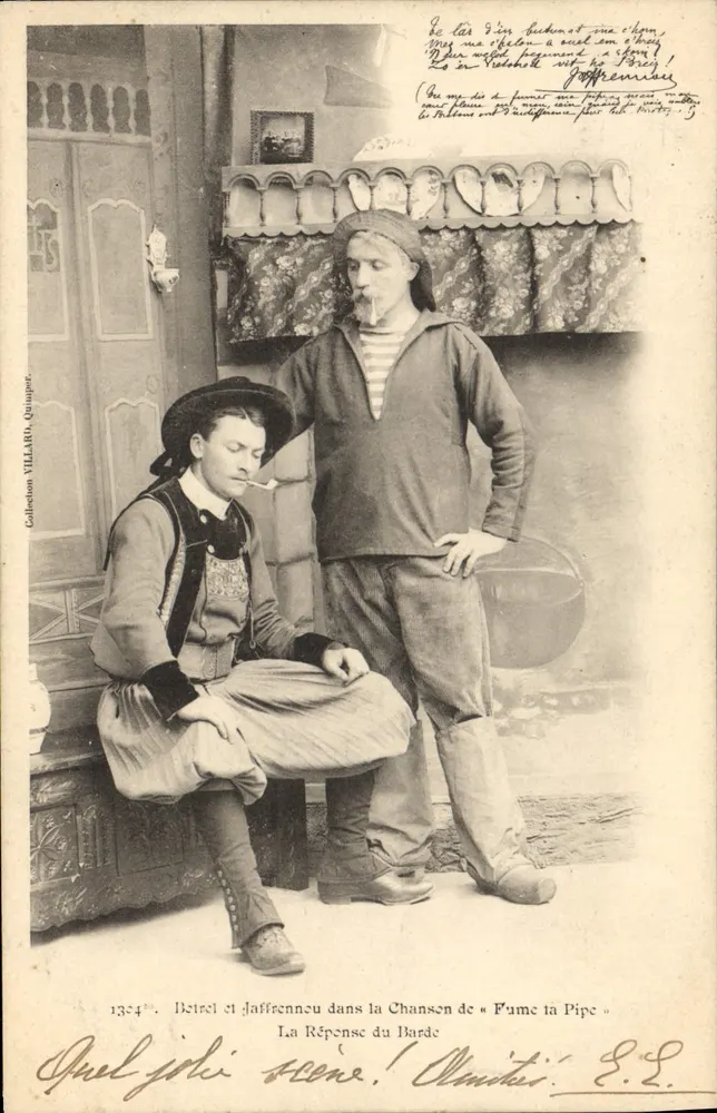 Deitel und Jaffrenneu in der Ballade « Rauche die Pfeife » — Sammlung VILLARILS, Quimper - Vorderseite