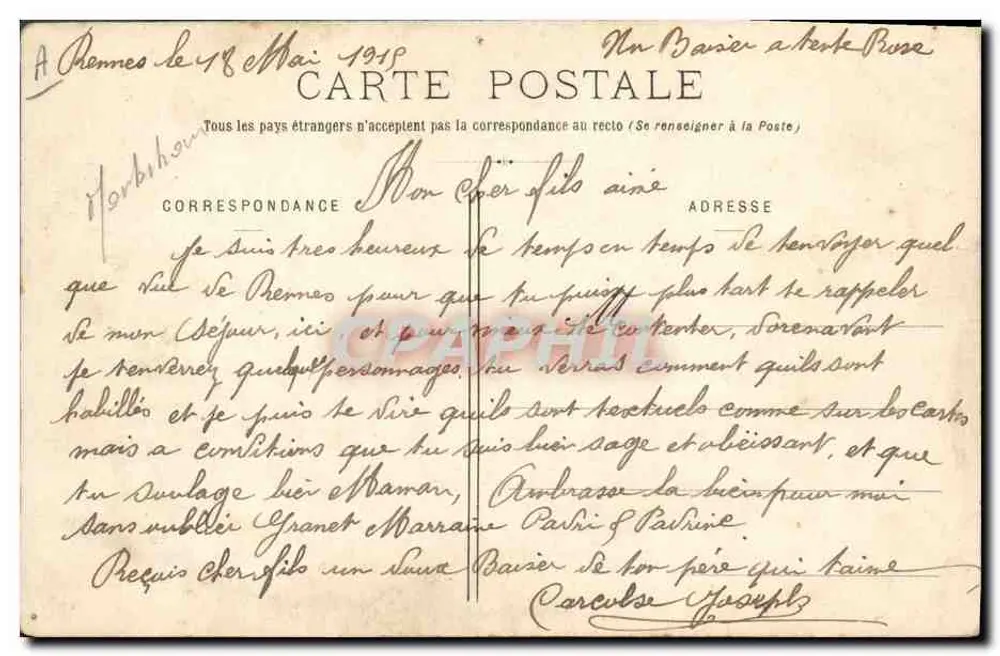 Pontivy — Szenen aus dem Leben mit einer Großmutter und einem Mädchen neben einer Spinnmaschine — Verleger G. I. D. de Nantes, Nr. 763 - Rückseite