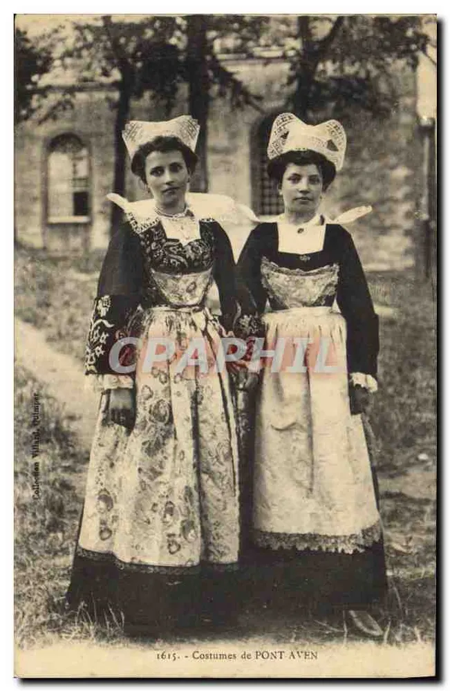 Duas mulheres em trajes de Pont-Aven — editor L. Baudry, n° 1615 - Frente