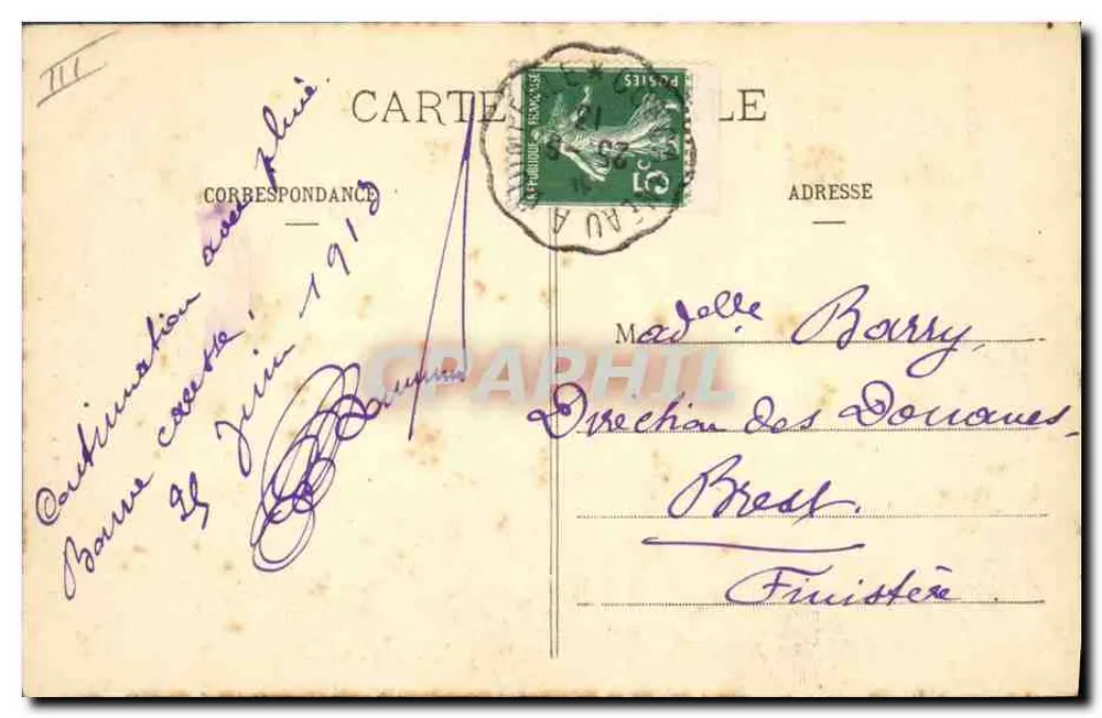 Duas mulheres em trajes de Pont-Aven — editor L. Baudry, n° 1615 - Verso