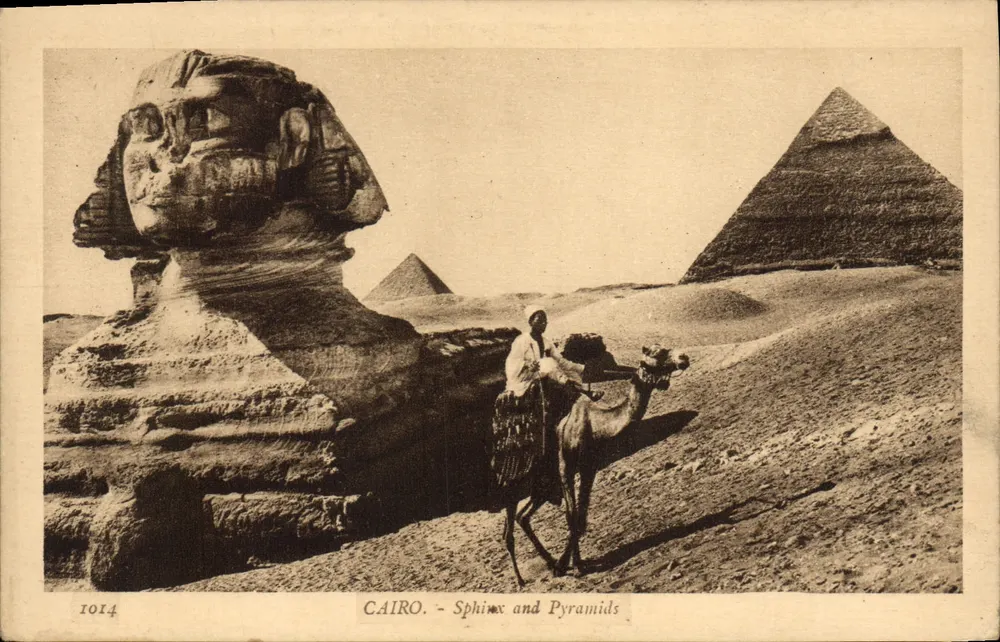 CAIRO. - Esfinge e Pirâmides — série 1014 — editor Lehner & Landrock, Caire - Frente