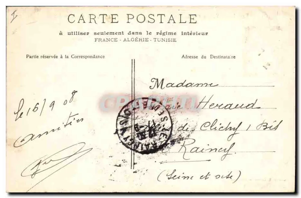 Ruinen des Schlosses Pétrarque — Fontaine de Vaucluse — Verleger: C. P. B. (Nr. 217) - Rückseite