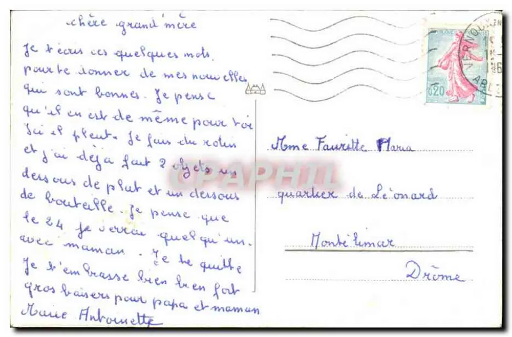 Vernoux Ardèche — Castello feudale della Tourrette — Ch. Pigeonnet - Verso