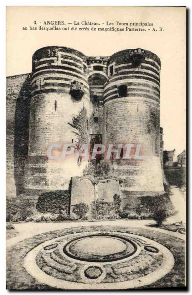 Angers — Das Schloss — Die Haupttürme — A. B. - Vorderseite