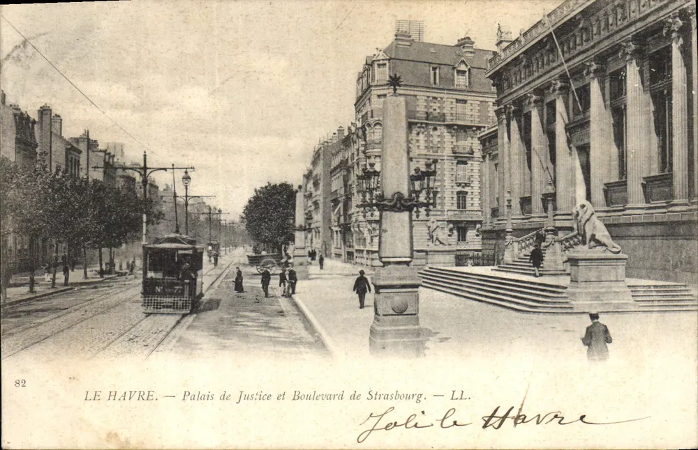 Le Havre — Justizpalast und Boulevard de Strasbourg — LL. - Vorderseite