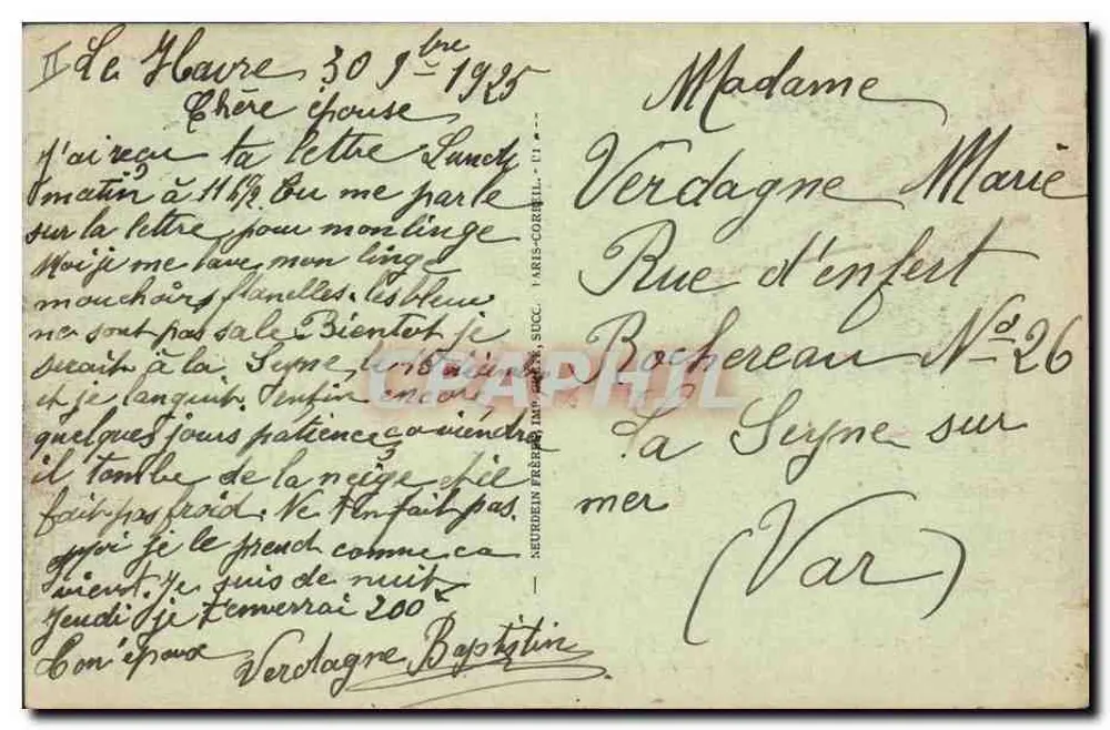Le Havre — Das Palais de Justice und der Boulevard de Strasbourg — J. P. Hot, n°148 - Rückseite