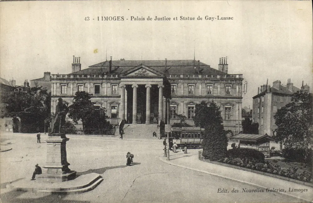 Limoges - Palais de Justice und Statue von Gay-Lussac — Edit. des Nouvelles Galeries, Limoges - Vorderseite