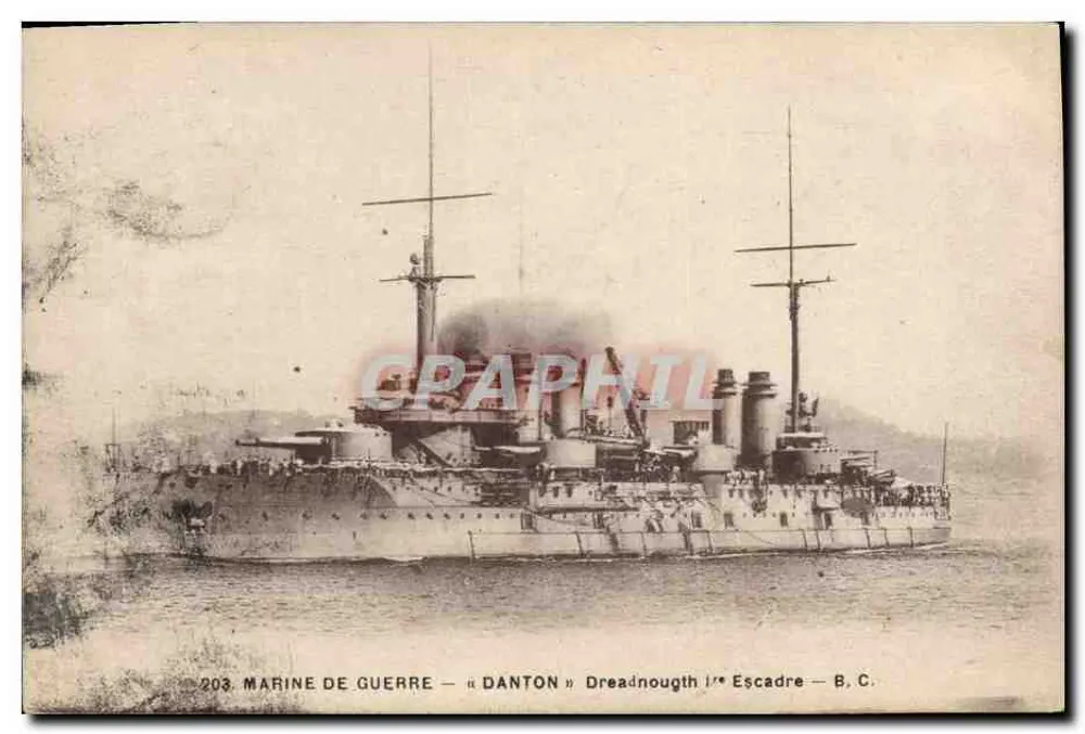 Kriegsschiff « DANTON » — 1. Division — B.C. - Vorderseite
