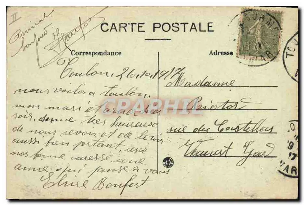 Kriegsschiff « DANTON » — 1. Division — B.C. - Rückseite