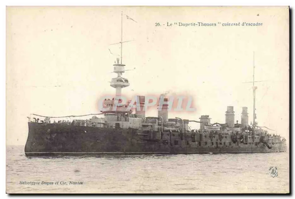 Das "Dapetit-Thouars" Schlachtschiff — Héliotypie Dugas et Cie, Nantes, n°26 - Vorderseite