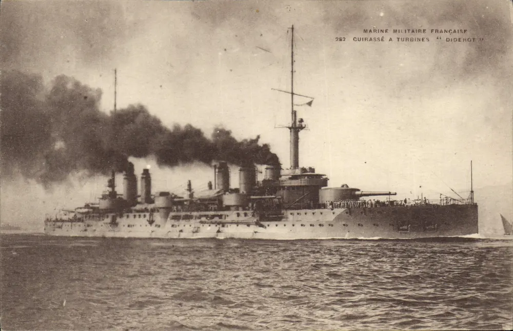 Turbine-Kreuzer "Diderot" — Französische Marine — Verlag: Toulon Photographische Einrichtungen - Vorderseite