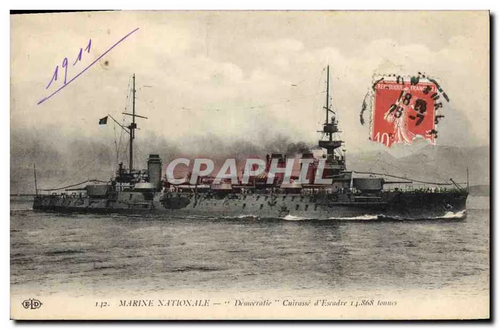 Nationalflotte — "Démocratique" — Schlachtschiff der Flotte 14.868 Tonnen — Verlag BID n°142 - Vorderseite