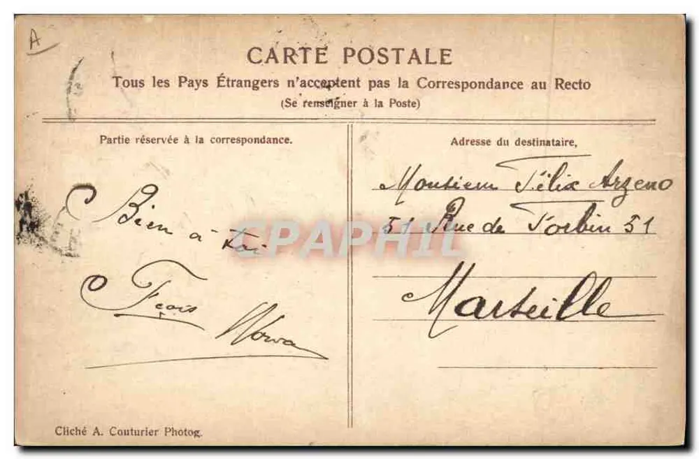 Kreuzer der ersten Klasse 'Désaix' — Französische Marine — Verlag A. Couturier, Nr. 330 - Rückseite