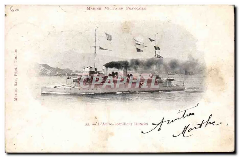 L'Aviso-Torpilleur Dunois — Marine Militaire Française — éditeur Marins BAR, Toulon - Vorderseite