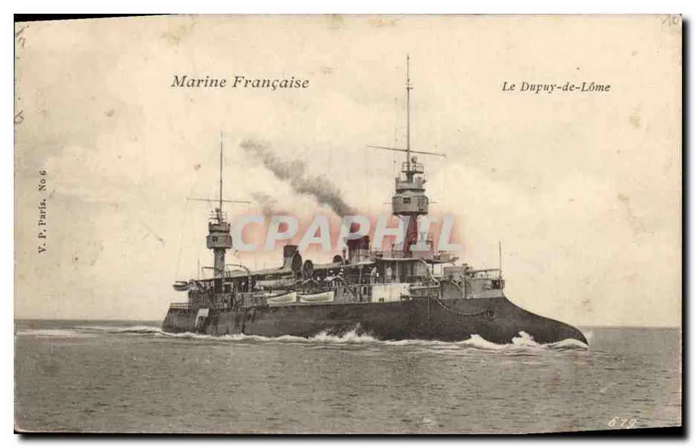 Le Dupuy-de-Lôme — Kreuzer der französischen Marine — Y.P. Paris, Nr. 6 - Vorderseite