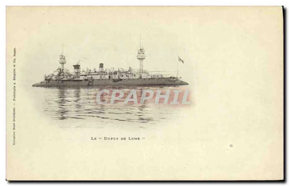 Der "Dupuy de Lôme" — Kriegsschiff — Sammlung Bonn Grandjean, Phototypie A. Bergeron et Cie, Nancy - Vorderseite
