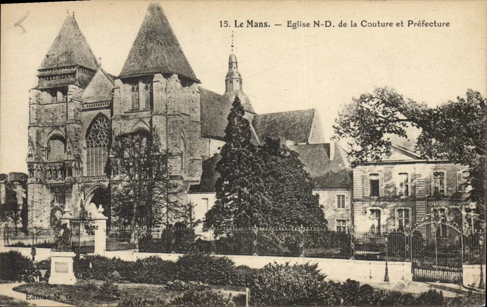 Le Mans — Kirche Notre-Dame de la Couture und Präfektur — Ausgabe N. G. - Vorderseite