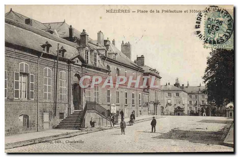 Mézières — Place de la Préfecture und Rathaus — J. Winning, Verlag, Charleville - Vorderseite