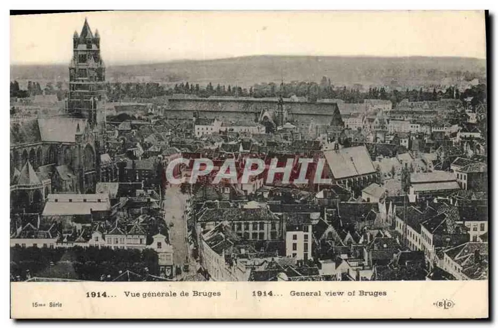 Vista geral de Bruges — 1914 — Série 15 — Editor (E)D - Frente