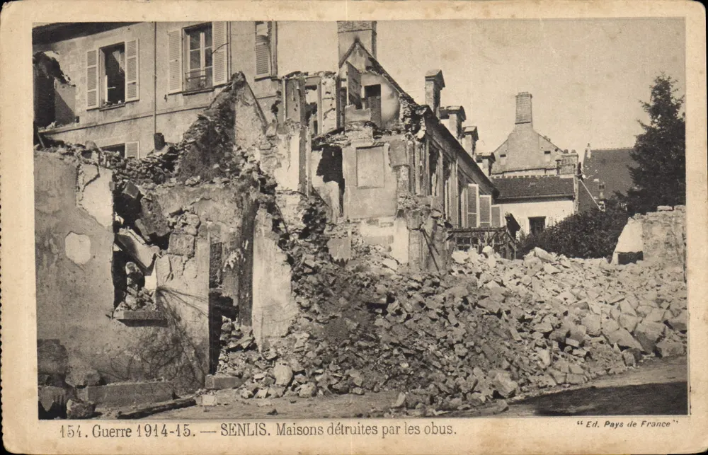 Senlis — Dégâts causés par les obus — Ed. Pays de France, n° 454 - Vorderseite