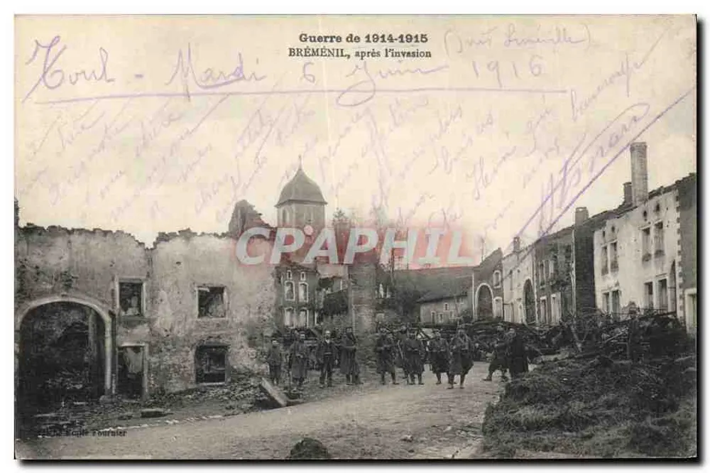 Bréménil — após a invasão — Editor: Editor Légit Courrier - Frente