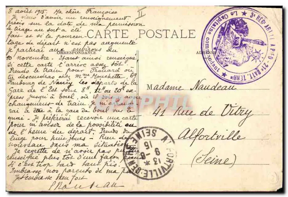 Gerbéviller — La Rue Gambetta — 1914 — La Guerra in Lorena B-344 - Verso