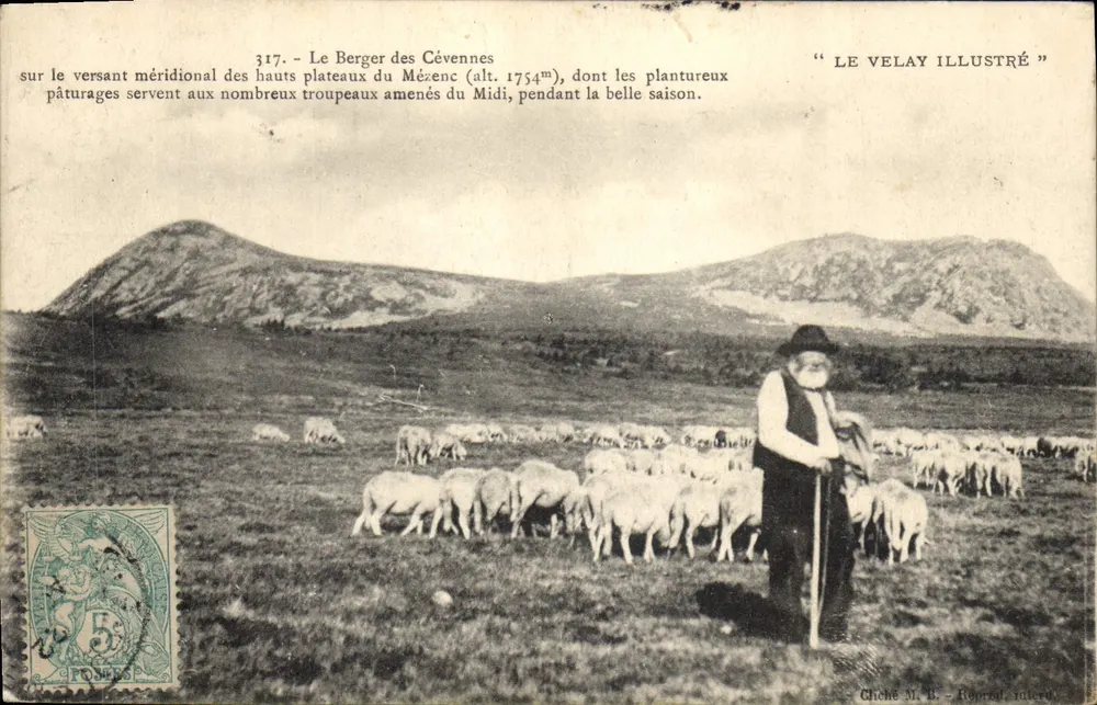 O Pastor das Cévennas — no flanco meridional dos altos planaltos do Mézenc (alt. 1754m) — "LE VELAY ILLUSTRÉ" n°317 - Frente