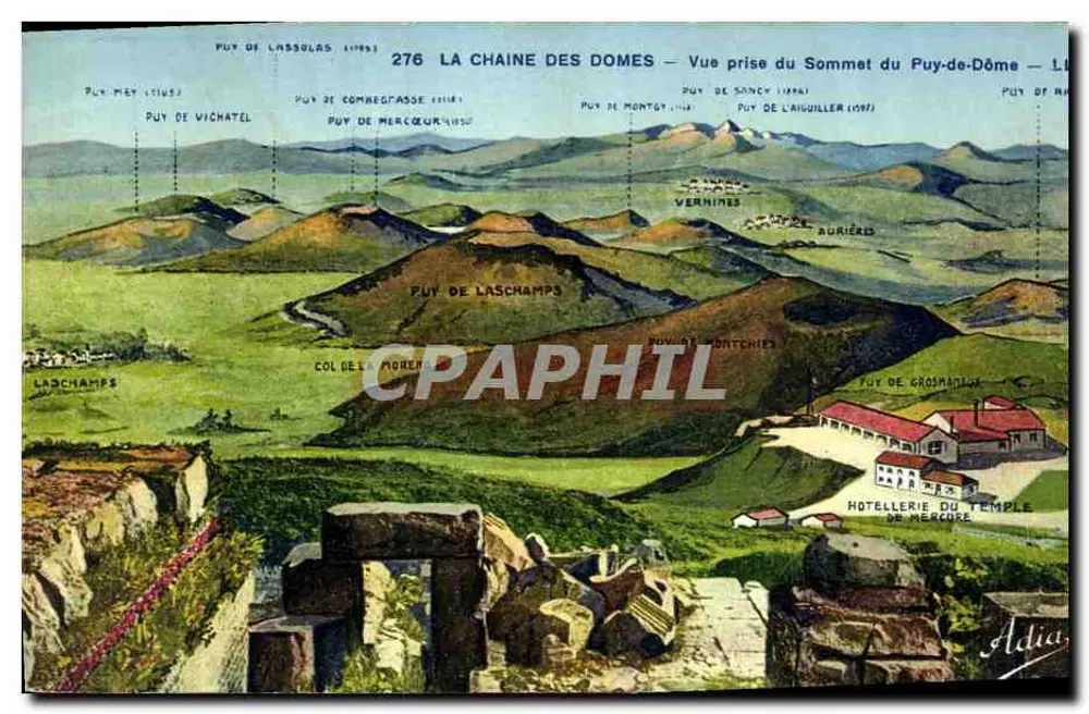 Die Kette der Dächer — Aussicht vom Gipfel des Puy-de-Dôme — Adia - Vorderseite