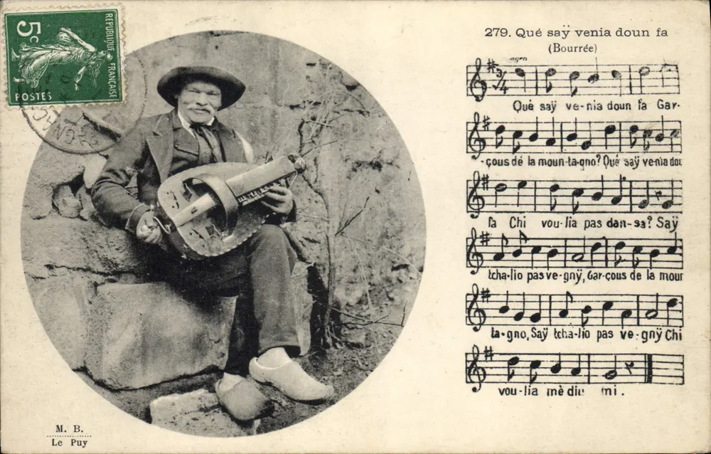 Músico com mandolina — Le Puy — M. B. — n° 279 - Frente