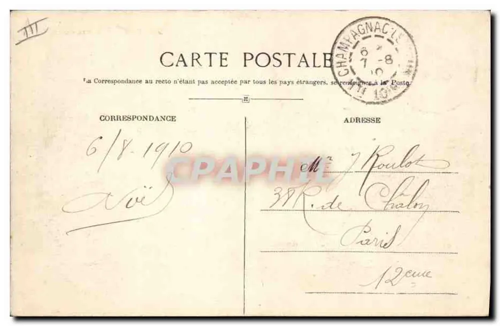 Músico com mandolina — Le Puy — M. B. — n° 279 - Verso