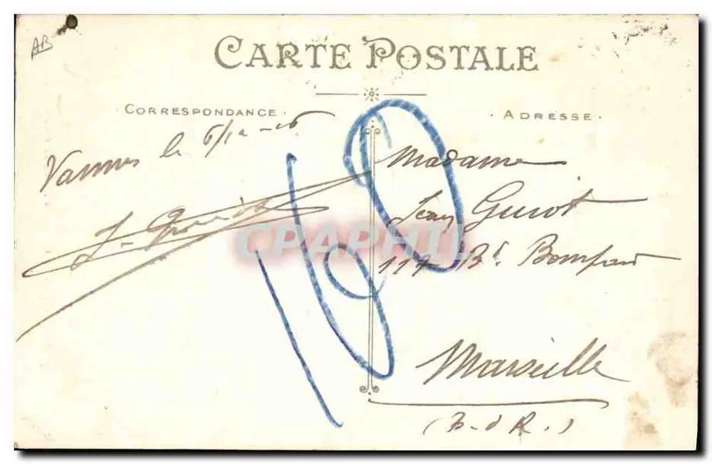 Morbihan — Kostium z Auray z szalikiem (Czołg) — Artaud et Nozais, Nantes - Rewers