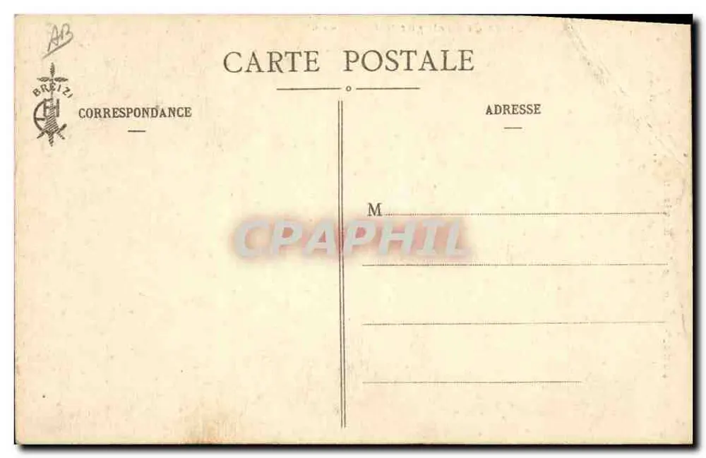 Mann aus den Umgebungen von Pontivy — "Chupen Blanc" — Bretonische Kleidung (Col. E. Hamoné) - Rückseite