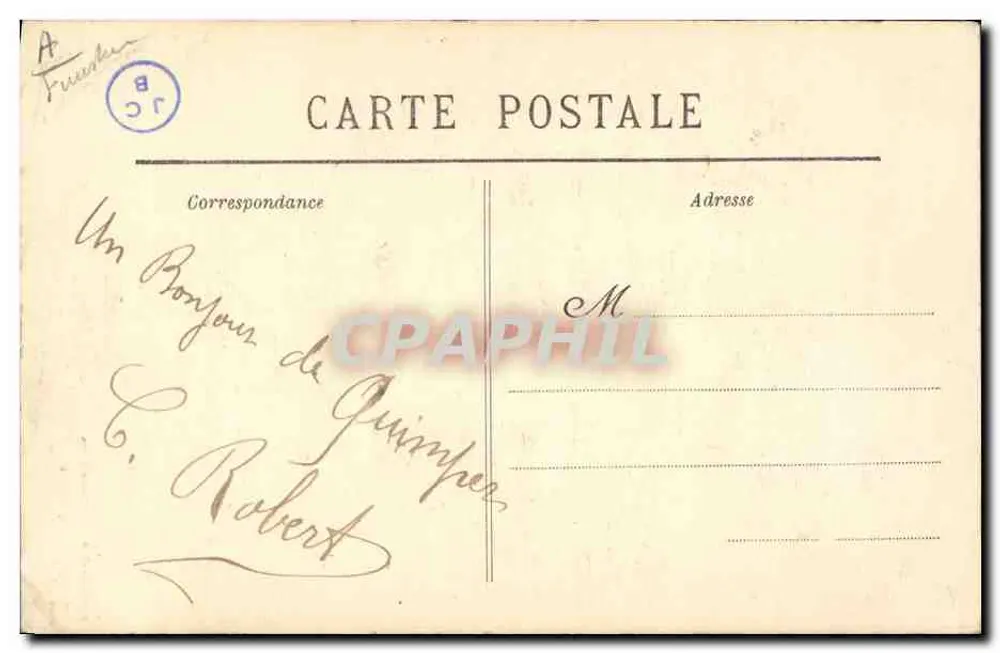 Joven mujer de Châteauneuf-du-Faou — Colección Villiard, Quimper — n° 1730 - Reverso