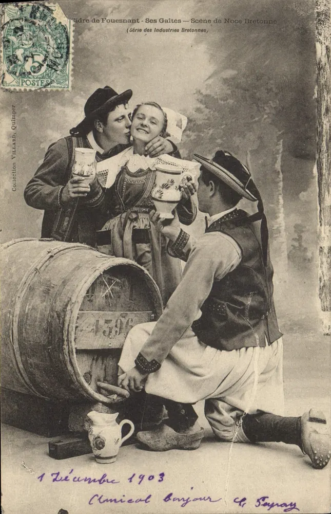Cidre von Pouessenant - Seine Freuden — Szene einer bretonischen Hochzeit — Sammlung Villand, Quimper - Vorderseite
