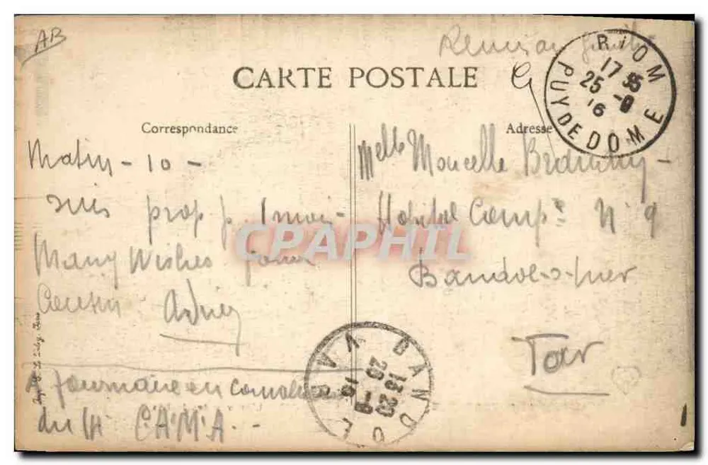 A Auvergne pitoresca — A Chegada dos Convidados — V.D. n°1128 - Verso