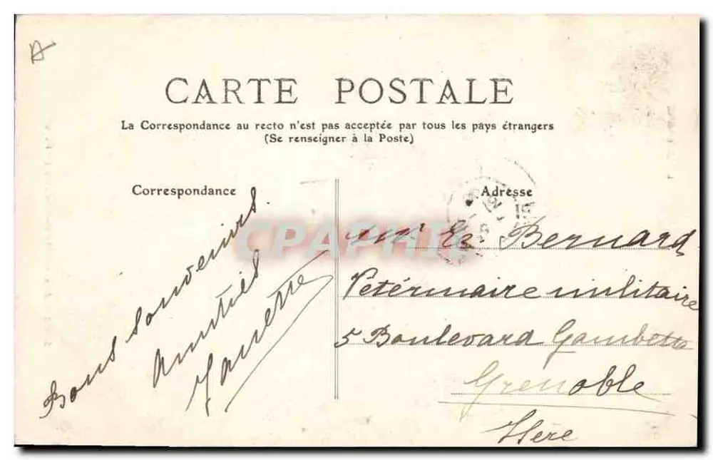 Auvergne — Frau im Festkleid — M.T. I.L. n°2366 - Rückseite